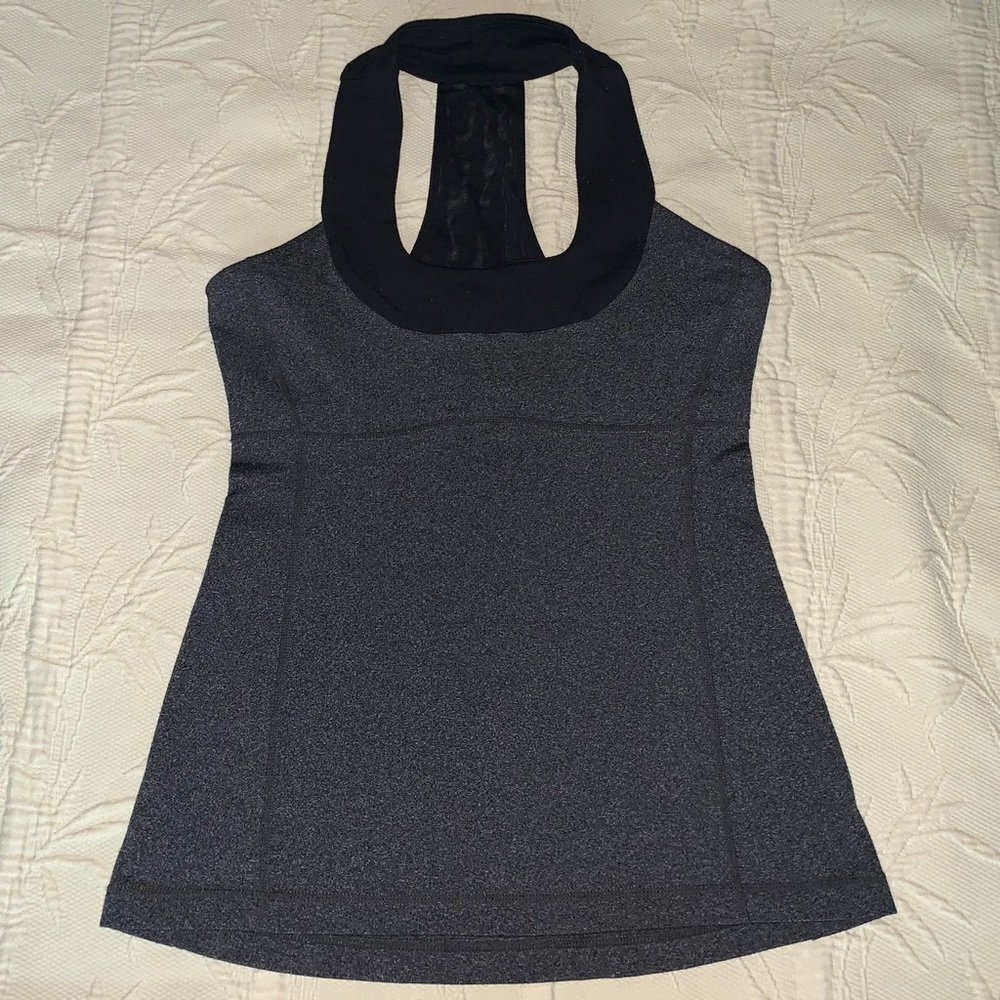 Lululemon Scoop Neck Tank Grey Black 6
